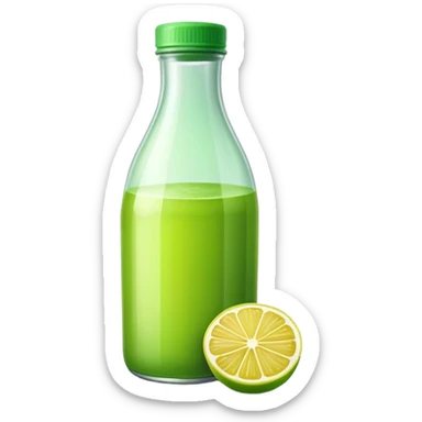 Bottle green lemon juice sticker