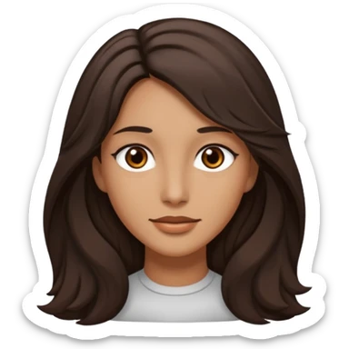 Briseide ha i capelli lunghi lunghi e castano scuro e leggermente ondulati, gli occhi castano scuro e ha il viso allungato sticker