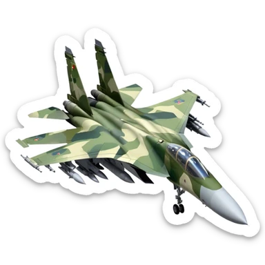 SU-35 Jet - Sukhoi (Model Year: 2020) (Iconic colour: Camouflage green) sticker