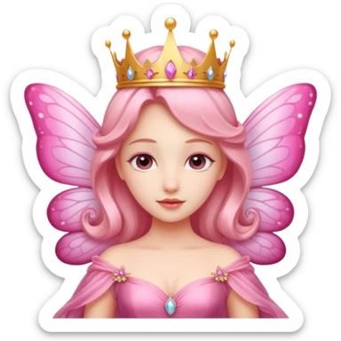 A beautiful pink Queen with fairy wings sticker