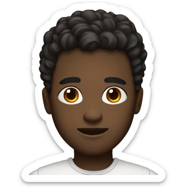 a black guy with brown eyes his hair is black and extremly short, almost non exitant sticker