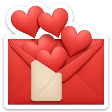 envelope with hearts sticker