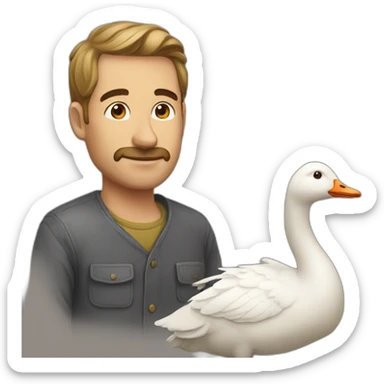 man stay with goose sticker