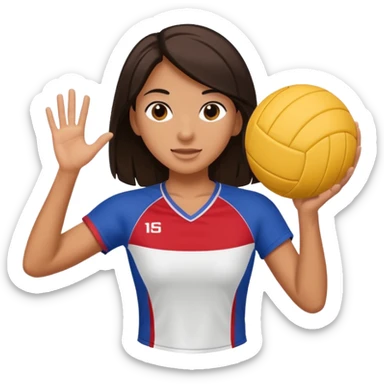 una chica morena jugando voleibol sticker