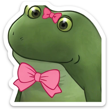 Giant bud with a cute pink bow sticker