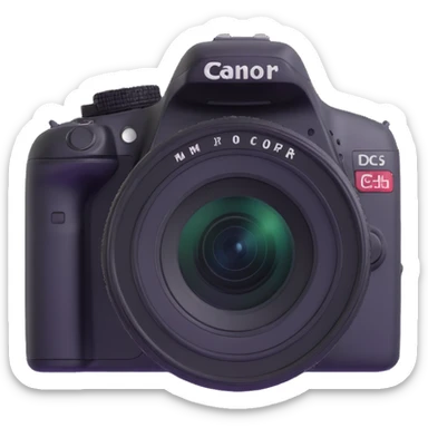 DSLR camera with lens facing forward sticker