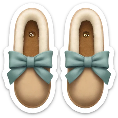Ugg slippers with coquette bow on them  sticker