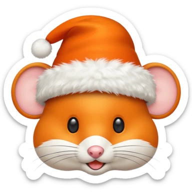 mouse with orange feathered hats sticker