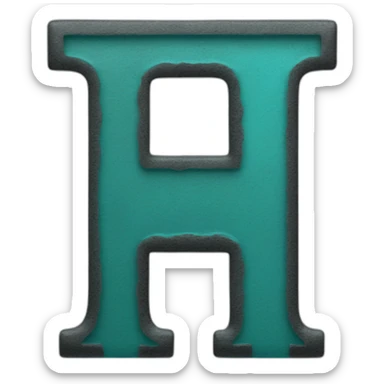 black lowercase letter t and turquose verical to the right of it sticker
