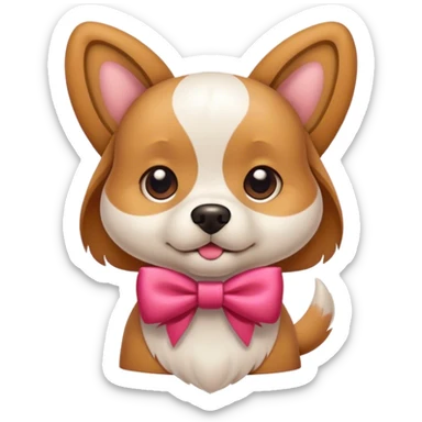 Dog with a bow sticker