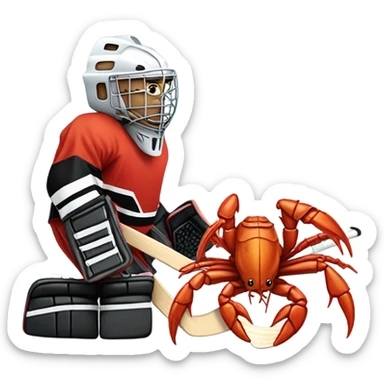 Crayfish hockey goalie sticker