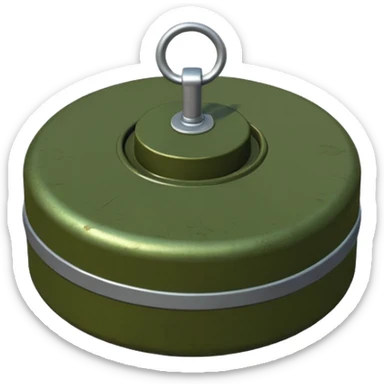 military green flat realistic anti-personnel mine sticker