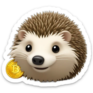 hedgehog sold bitcoin sticker
