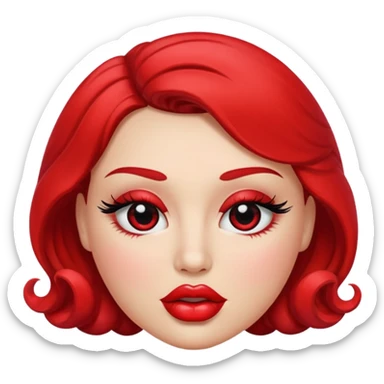 Big lips and eyelashes emoji sticker