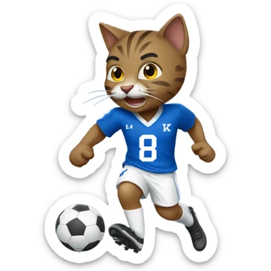 Kentucky wildcat playing soccer sticker