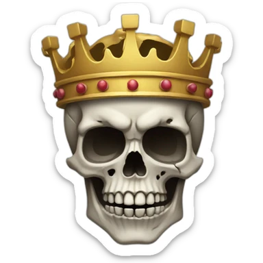 Rugged skull with a crown sticker
