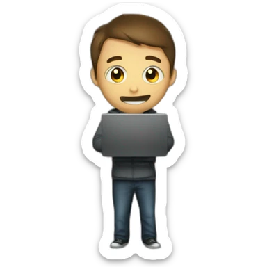 Hacker Man in basement sticker