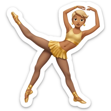 A dancer and a leg hold with abs sticker