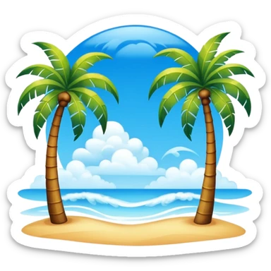 sunny sky photo with palm trees sticker