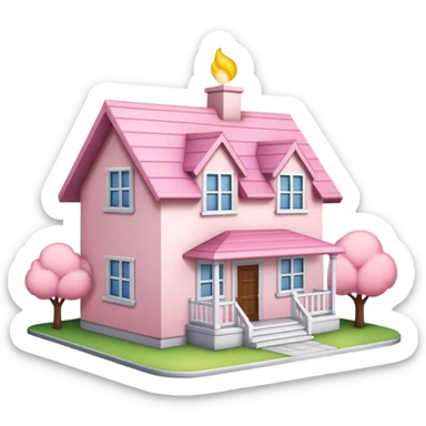light pink house  sticker