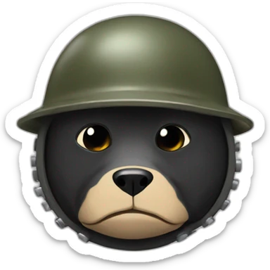 Mole with a combat helmet sticker