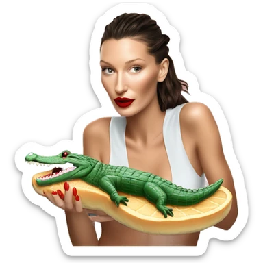 Bella Hadid eating a crocodile  sticker