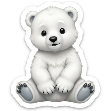 Full body polar bear cub sticker