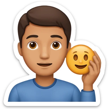 Man holding duh sticker