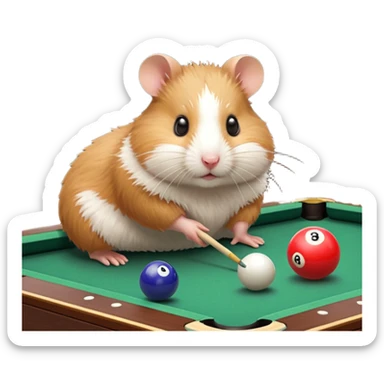 hamster playing billiards sticker