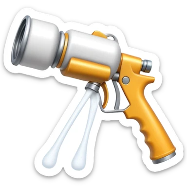 foam sprayer nozzle object icon, hose nozzle spraying thick foam, shiny metal parts, 3D cartoon, mobile game icon style, centered, clean background, no text, no watermark

 sticker