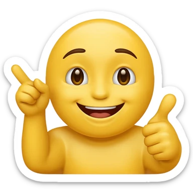 Yellow emoji holding laugh with one hand and pointing with the other  sticker