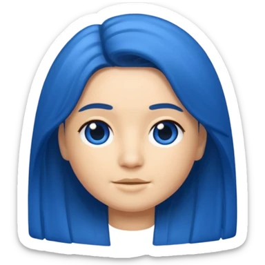 Memoji cabello azul sticker