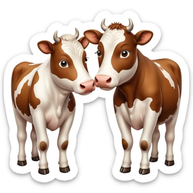 two cows in love sticker