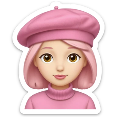 only a pink beret hat sticker