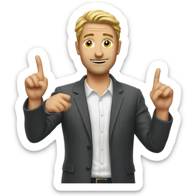 White Man pointing to himself
 sticker