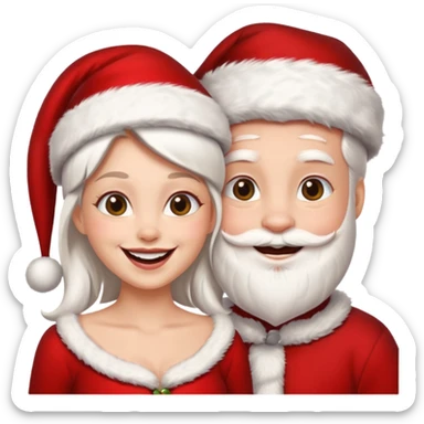 Make an emoji of a couple but as Santa Claws and female Santa Claws sticker
