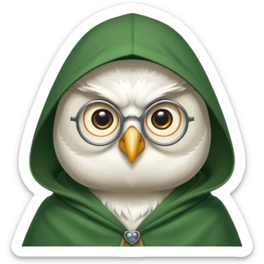 white owl professor in green cloak university sticker