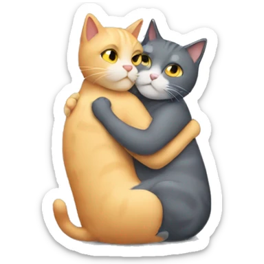 two cats hugging  sticker