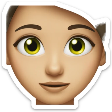 Beautiful brunette girl with green eyes sticker