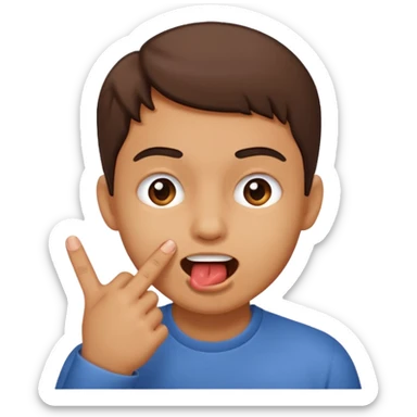 Emoji mordiendose el dedo en forma coqueta  sticker