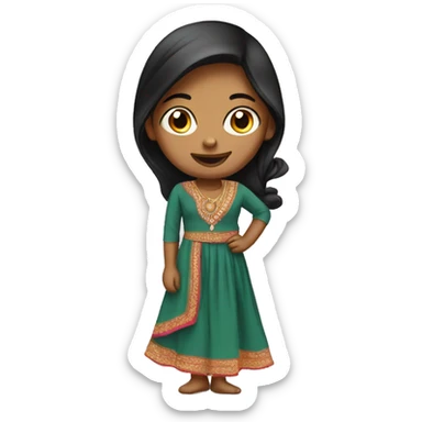 An indian girl wearing salwar suit sticker