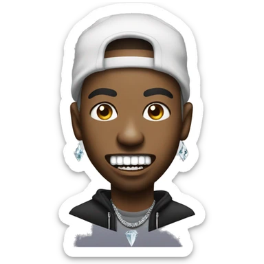 rapper with diamond teeth sticker