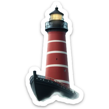 A ship in a storm lighthouse  sticker