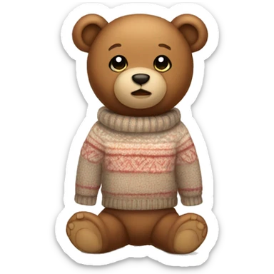 A teddy bear in a sweater  sticker