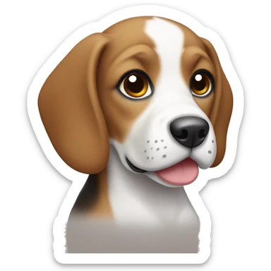 White brown beagle puppy sticker