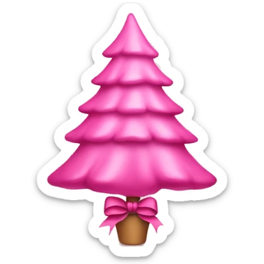 pink christmas tree with pink bow sticker