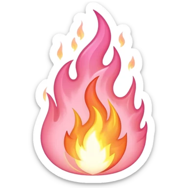 pastel pink fire sticker