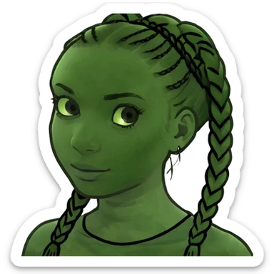 Girl with braids and she is brownskin sticker