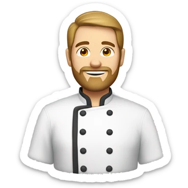 White Man with Short Brown Beard and wearing Chef Attire sticker