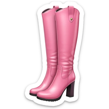 A pair of knee high pink boots sticker